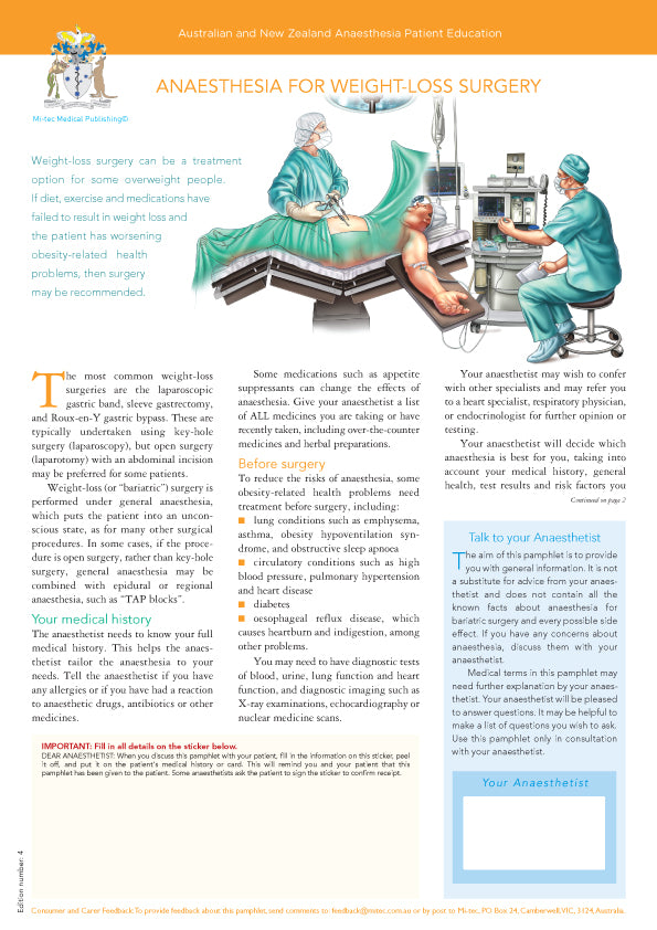 Anaesthesia for Weight-Loss Surgery