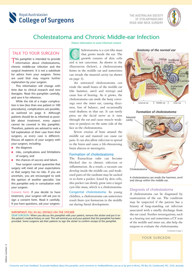 Cholesteatoma and Chronic Middle-Ear Infection