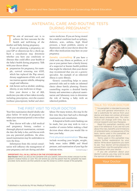 Antenatal Care and Routine Tests During Pregnancy