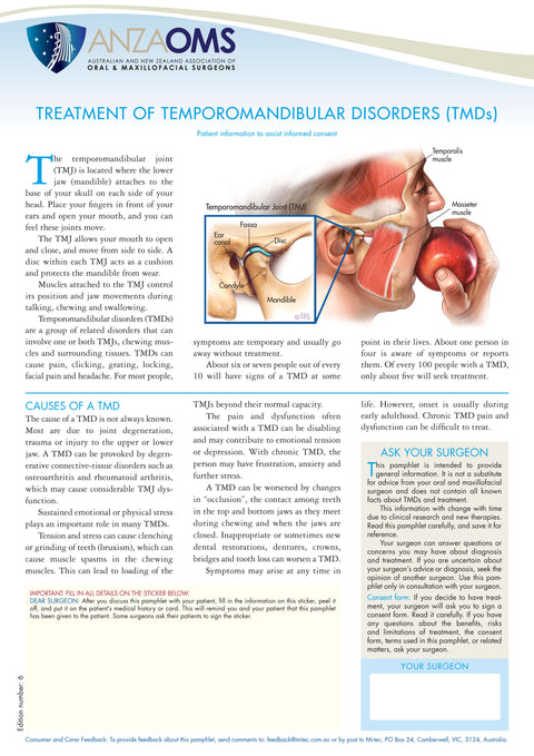 tmj dysfunction patient information