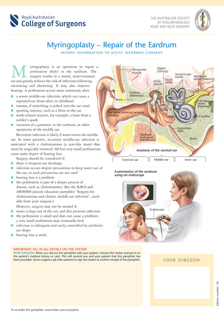 Myringoplasty - Repair of the Eardrum – Mi-tec Medical Publishing