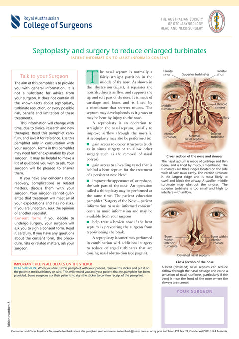 Septoplasty and Surgery to Reduce Enlarged Turbinates