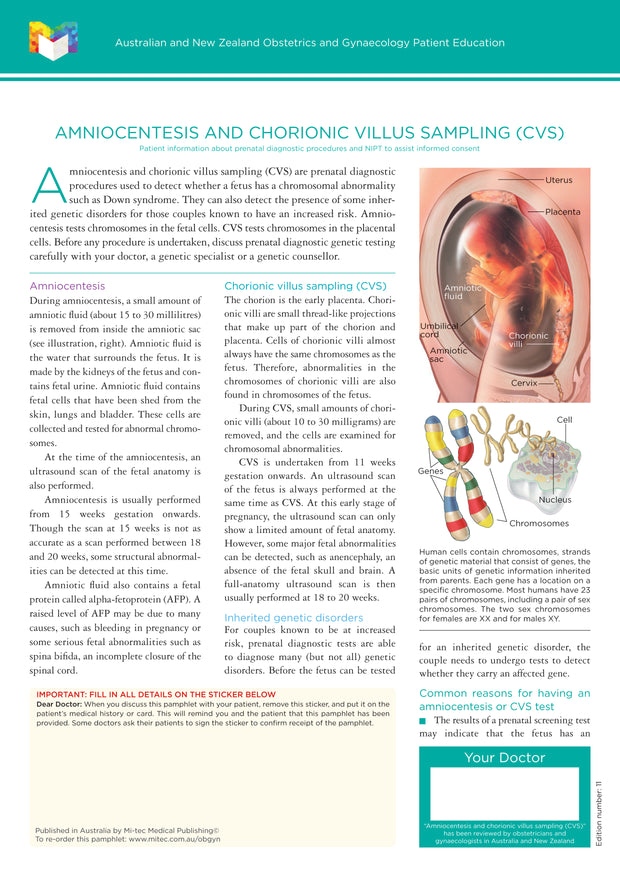 Amniocentesis and Chorionic Villus Sampling (CVS)