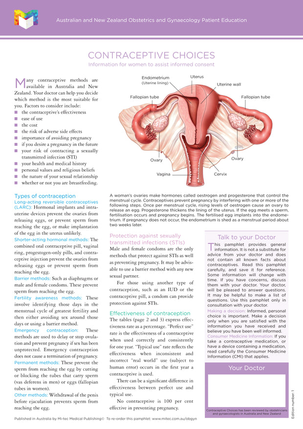 NEW TITLE: Contraceptive Choices