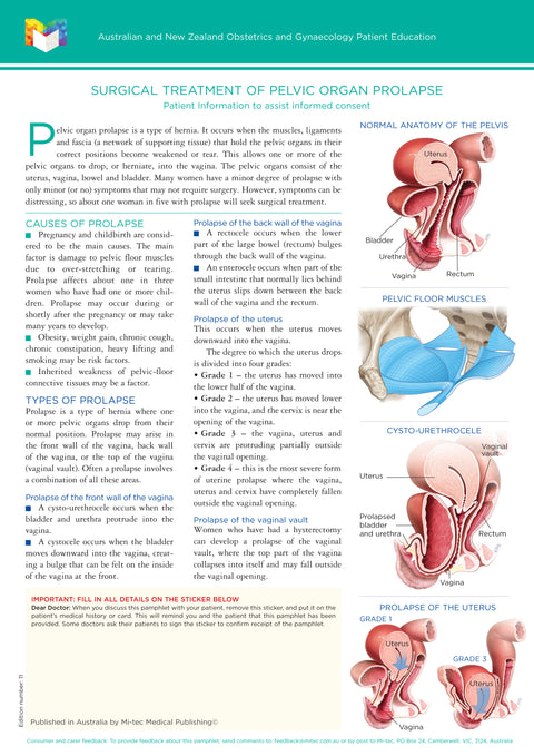 Surgical Treatment of Pelvic Organ Prolapse