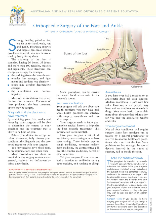 Orthopaedic Surgery of the Foot and Ankle
