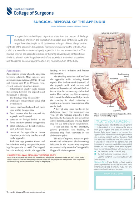 Excised Appendix Surgical Removal of the Appendix – Mi-tec Medical Publishing