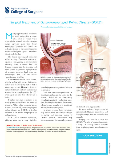 Surgical Treatment of Gastro-Oesophageal Reflux Disease