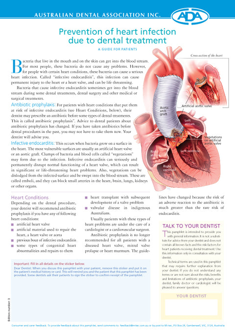 Prevention of Heart Infection Following Dental Treatment