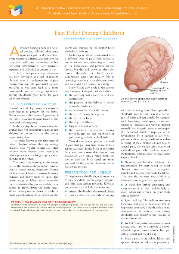 Obstetrics & Gynaecology Patient Education Pamphlets | Mi-tec Medical ...