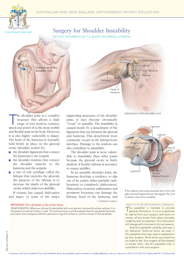 Surgery for Shoulder Instability