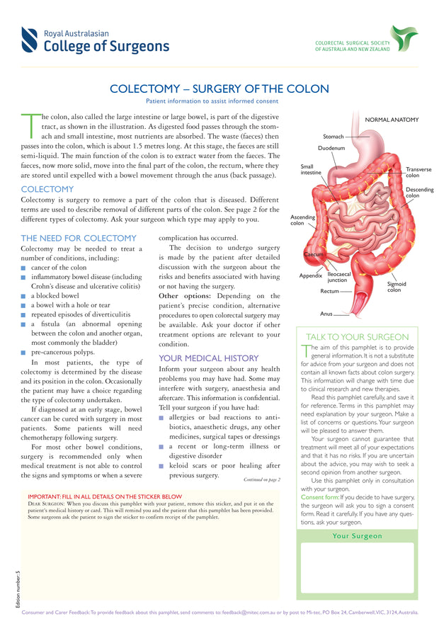 Colectomy - Surgery of the Colon