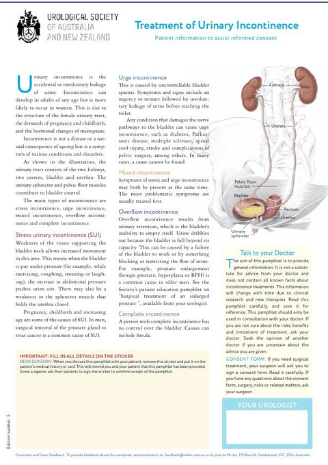Treatment of Urinary Incontinence